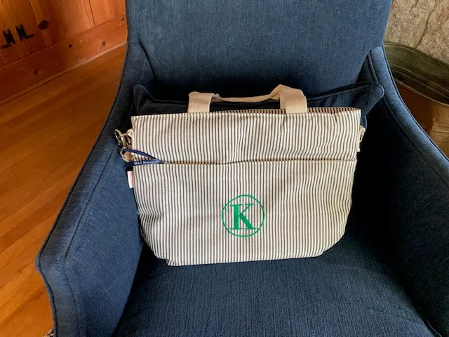 Embroidered Striped Day Cooler