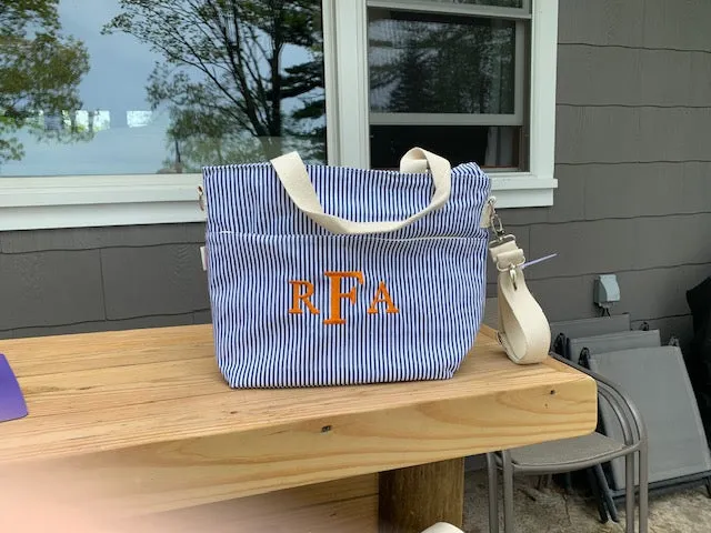 Embroidered Striped Day Cooler