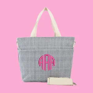 Embroidered Striped Day Cooler