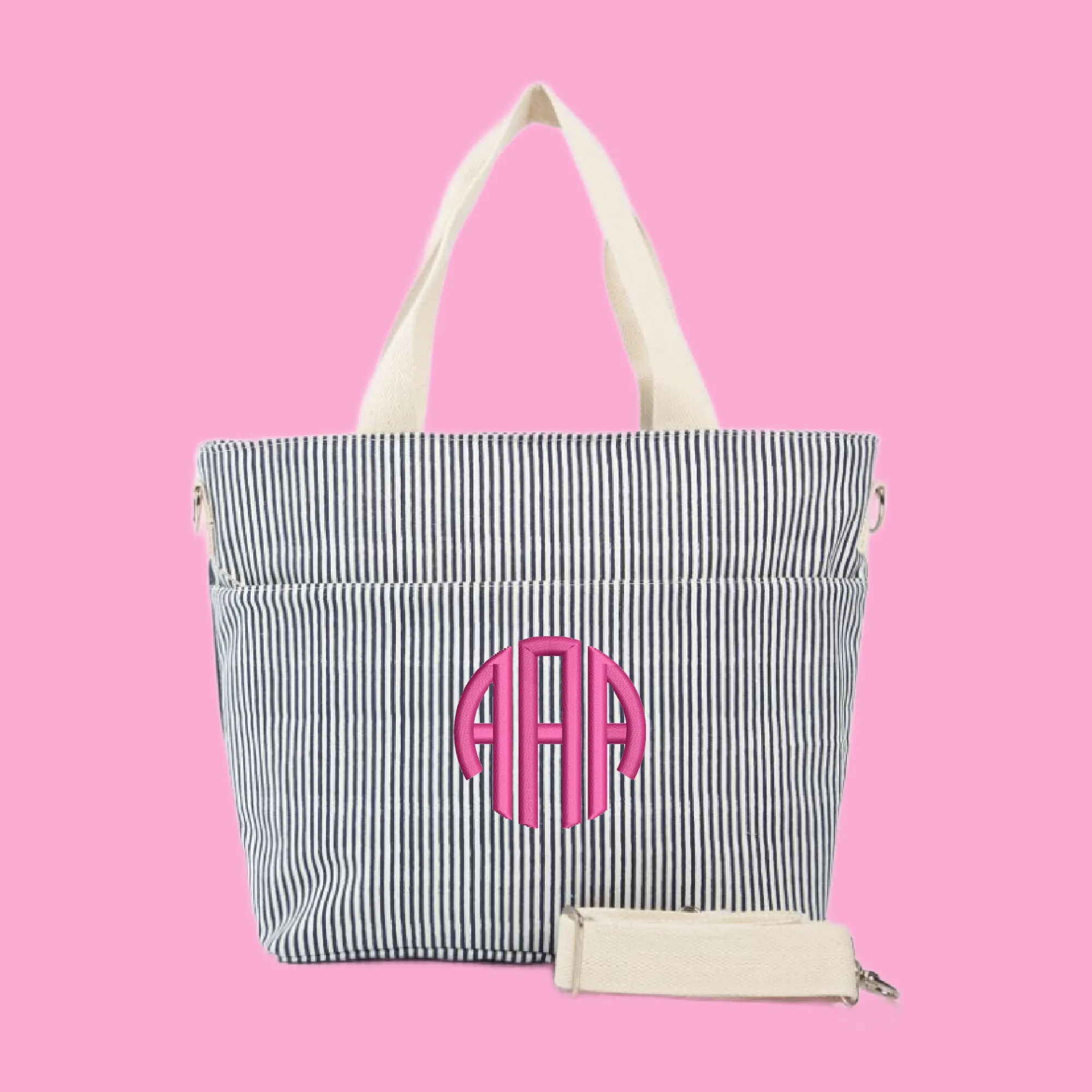 Embroidered Striped Day Cooler