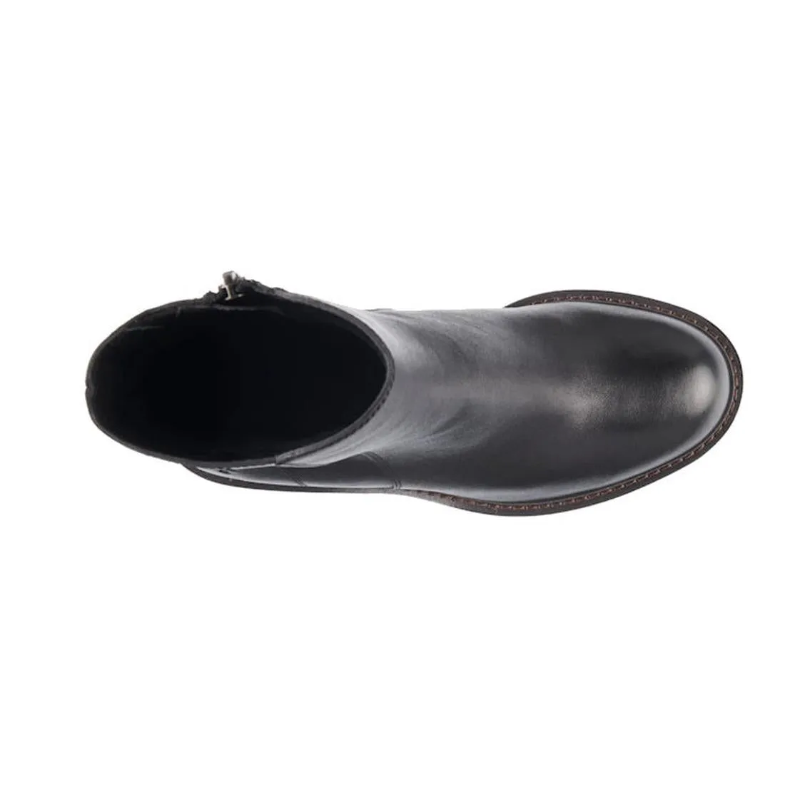 EMU Zeil Leather Calf  Block Heeled Boot Black