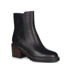 EMU Zeil Leather Calf  Block Heeled Boot Black
