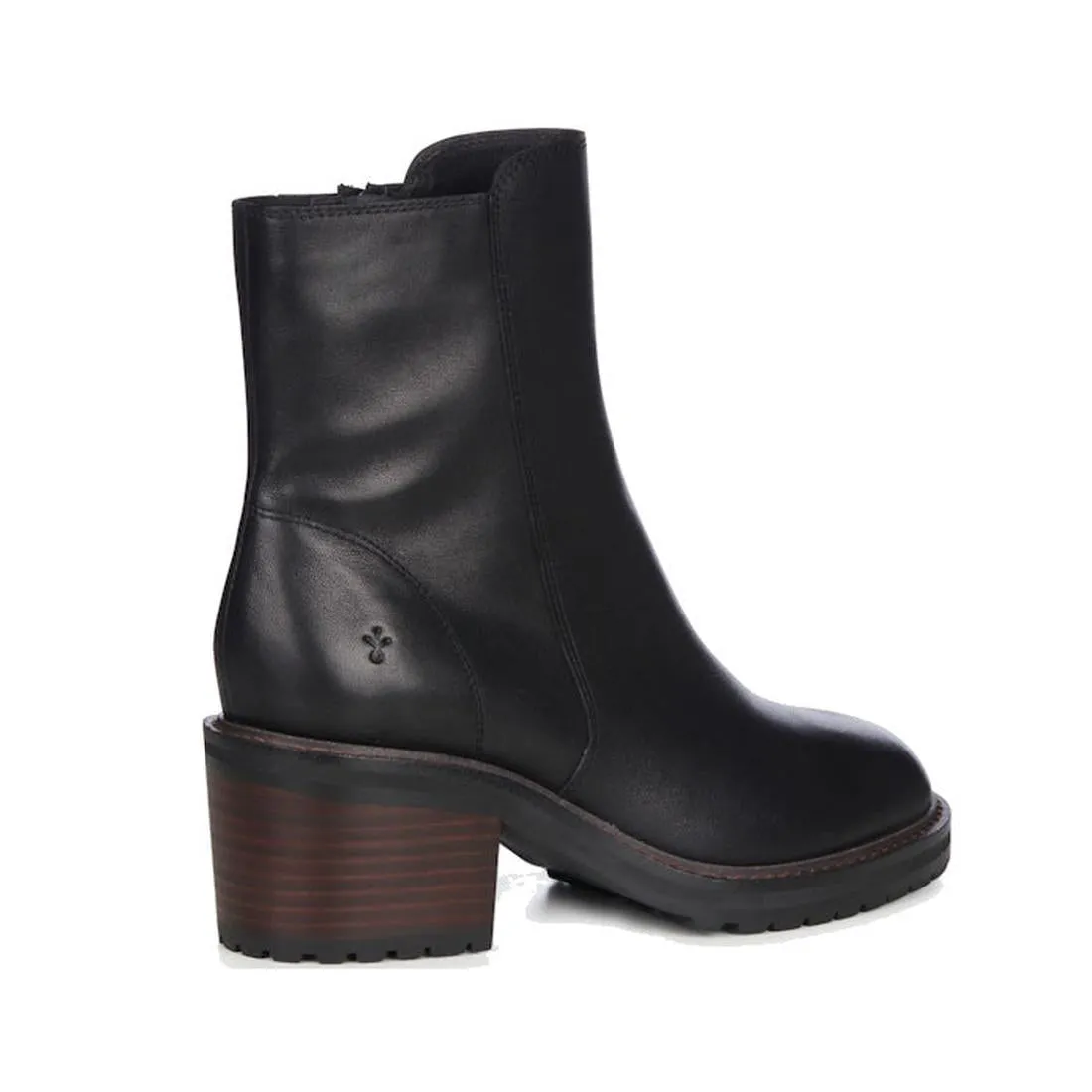 EMU Zeil Leather Calf  Block Heeled Boot Black