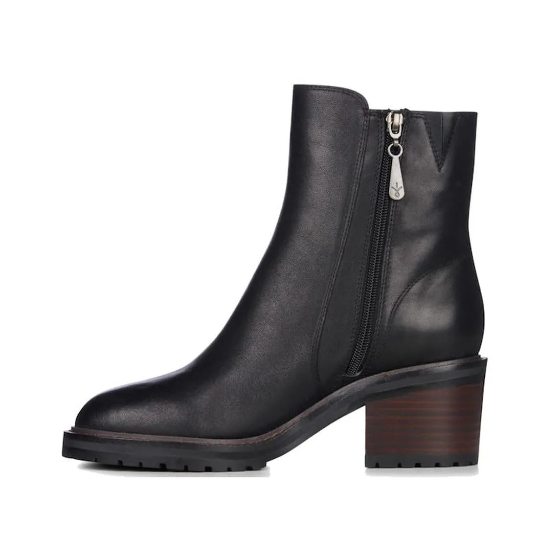 EMU Zeil Leather Calf  Block Heeled Boot Black