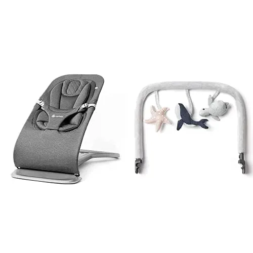 Ergobaby Evolve Bouncer and Toy Bar Set - Charcoal Grey