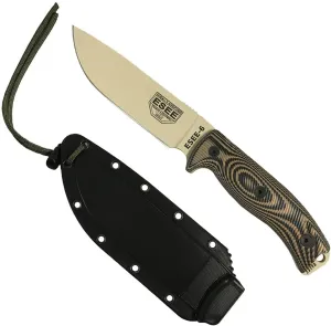 ESEE-6 Fixed Blade Knife, 3D Contoured Handle, 1095 Carbon Steel, Ambidextrous Polymer Sheath, Made in USA