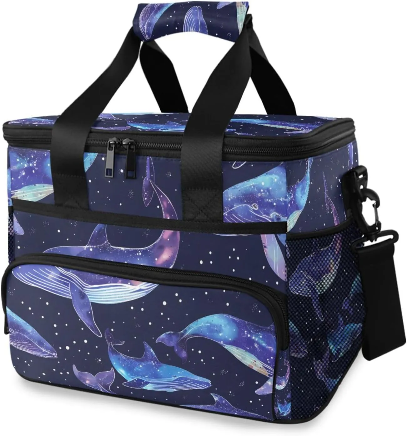 Ethereal Whales Space Cooler Bag Insulated Cooler Soft Sided Cooler 24 Can Portable Picnic Bag Large Leakproof Lunch Bag Box for Beach Grocery Camping Travel Car Men Women
