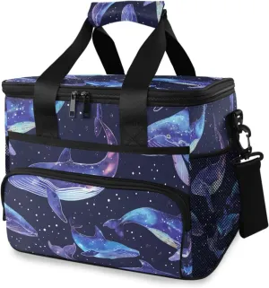 Ethereal Whales Space Cooler Bag Insulated Cooler Soft Sided Cooler 24 Can Portable Picnic Bag Large Leakproof Lunch Bag Box for Beach Grocery Camping Travel Car Men Women