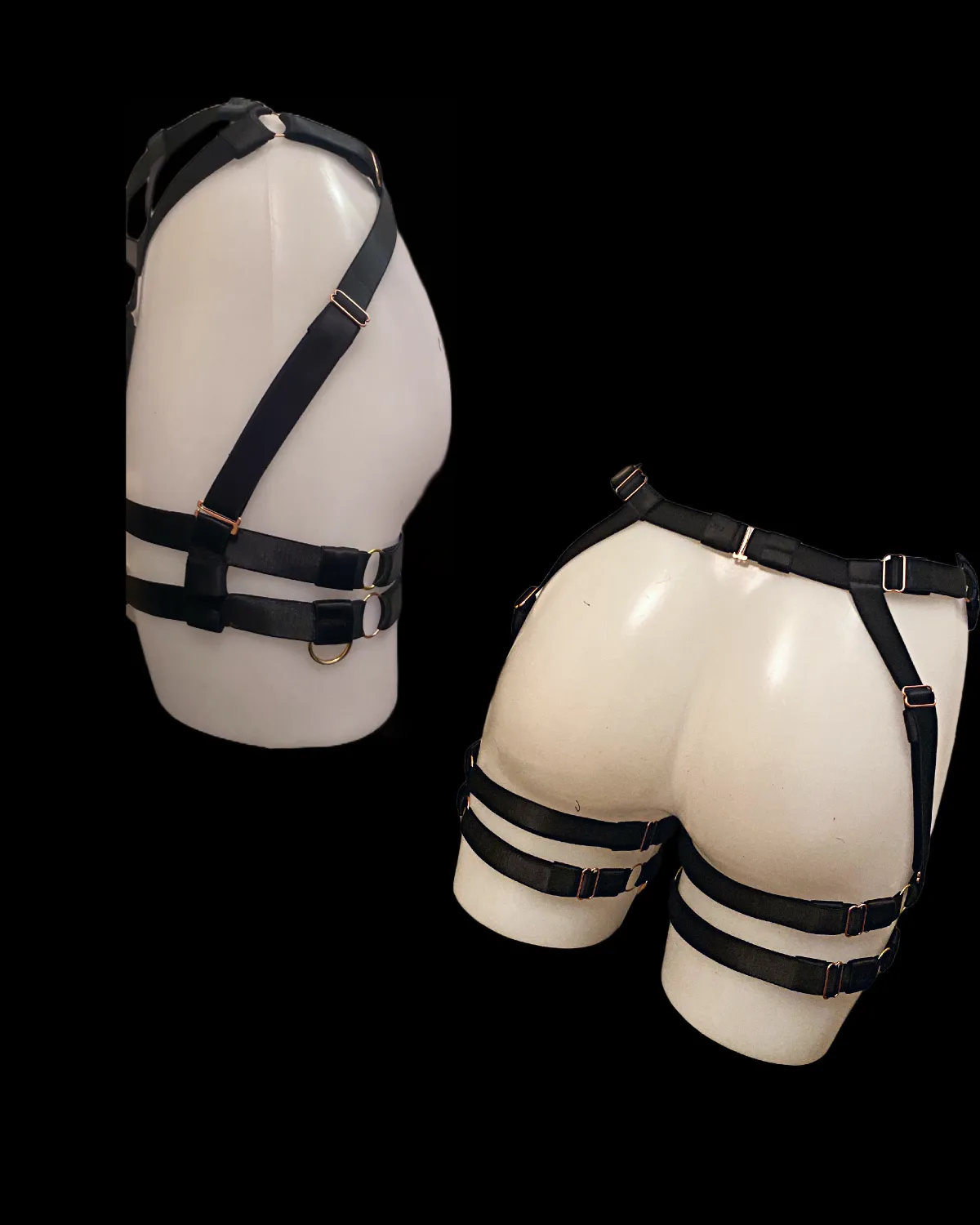 EVANGELINE Double Garter Belt with Bows, Made to order