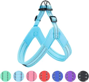 EXCELLENT ELITE SPANKER No Pull Dog Harness Step-in Adjustable Reflective Vest Soft Padded Easy Pet Chest Strap with Leash Clips for Small Medium Large Dogs Walking Training(Light Blue-L)
