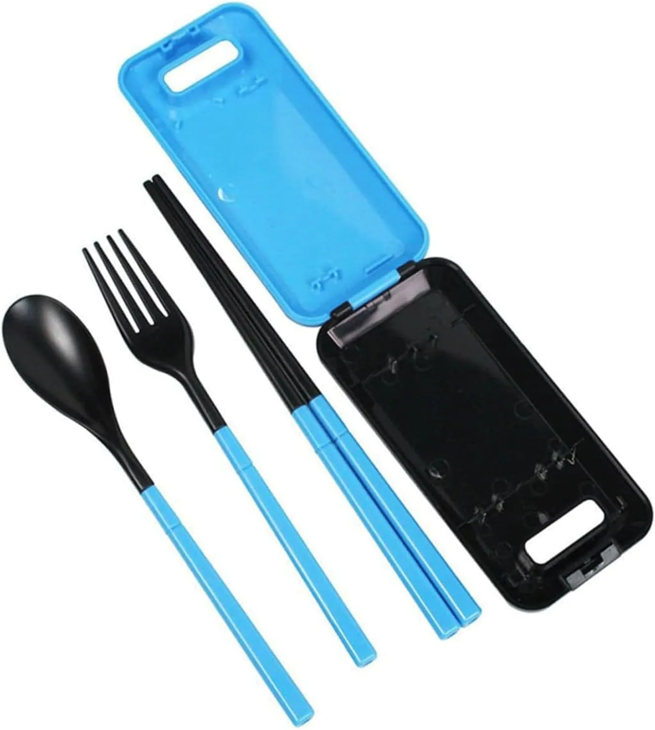 EYPKPL Flatware Flatware Set 3 Pcs Travel Fold Cutlery Set with Storage Box Knife Fork Spoon Reusable Dinner Forks Portable Tableware Set Comfortable Grip
