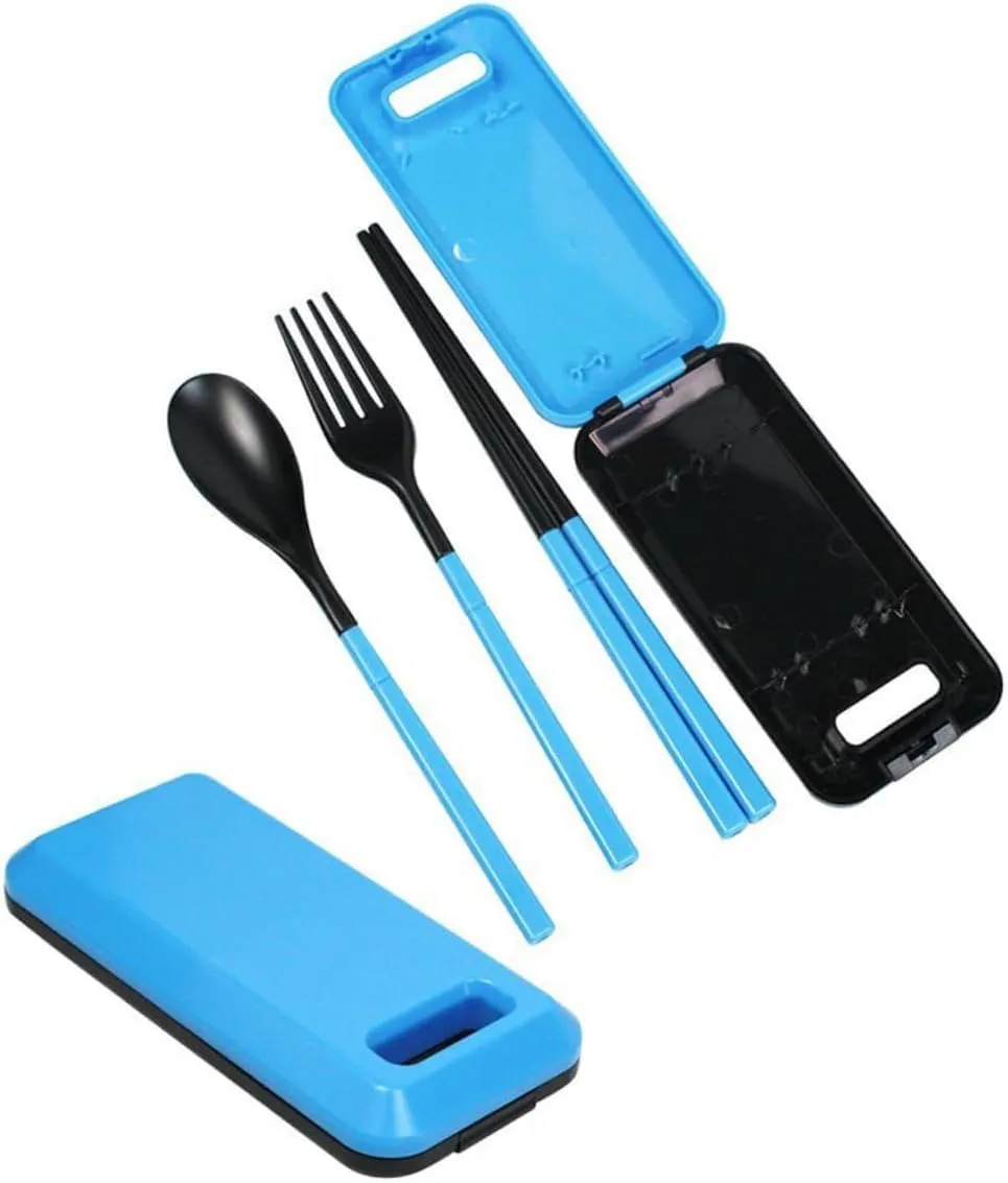 EYPKPL Flatware Flatware Set 3 Pcs Travel Fold Cutlery Set with Storage Box Knife Fork Spoon Reusable Dinner Forks Portable Tableware Set Comfortable Grip