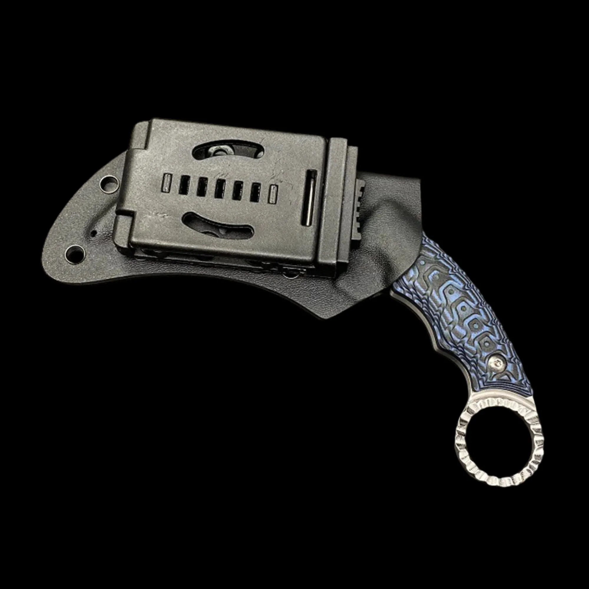 Falcon 12" Tactical Knife Blue Damascus Handle