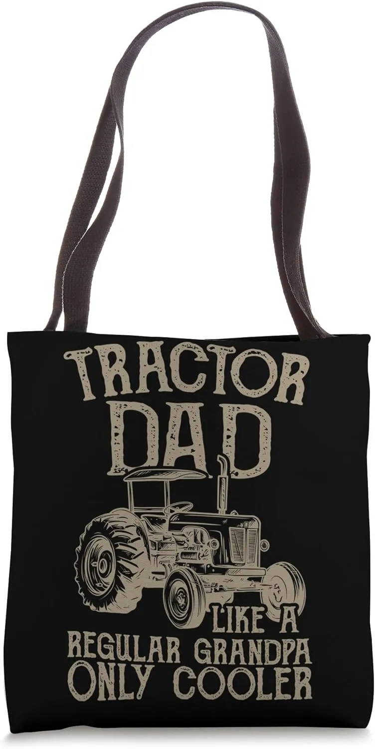 Farmer Tractor Dad Like A Regular Dad Bur Cooler Funny Tote Bag