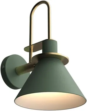 Fashion Vintage Loft Wall Sconce Lamp Wrought Iron Metal Bedroom Bedside Wall Lantern Edison E27 Bulb Living Room Light Fixture for Clothing Store Study Restaurant Decor Indoor and Outdoor (Green)