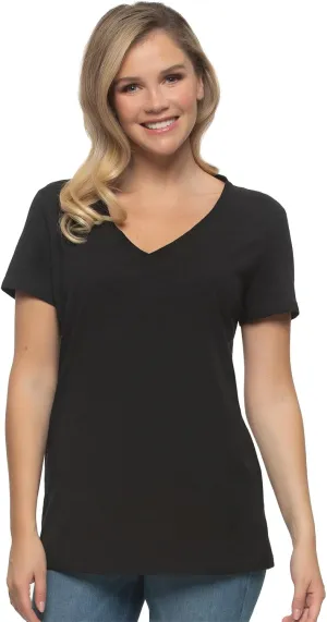 Felina - Women's Slub Jersey V-Neck Tunic - Lightweight Casual Top, Cotton Modal Blend