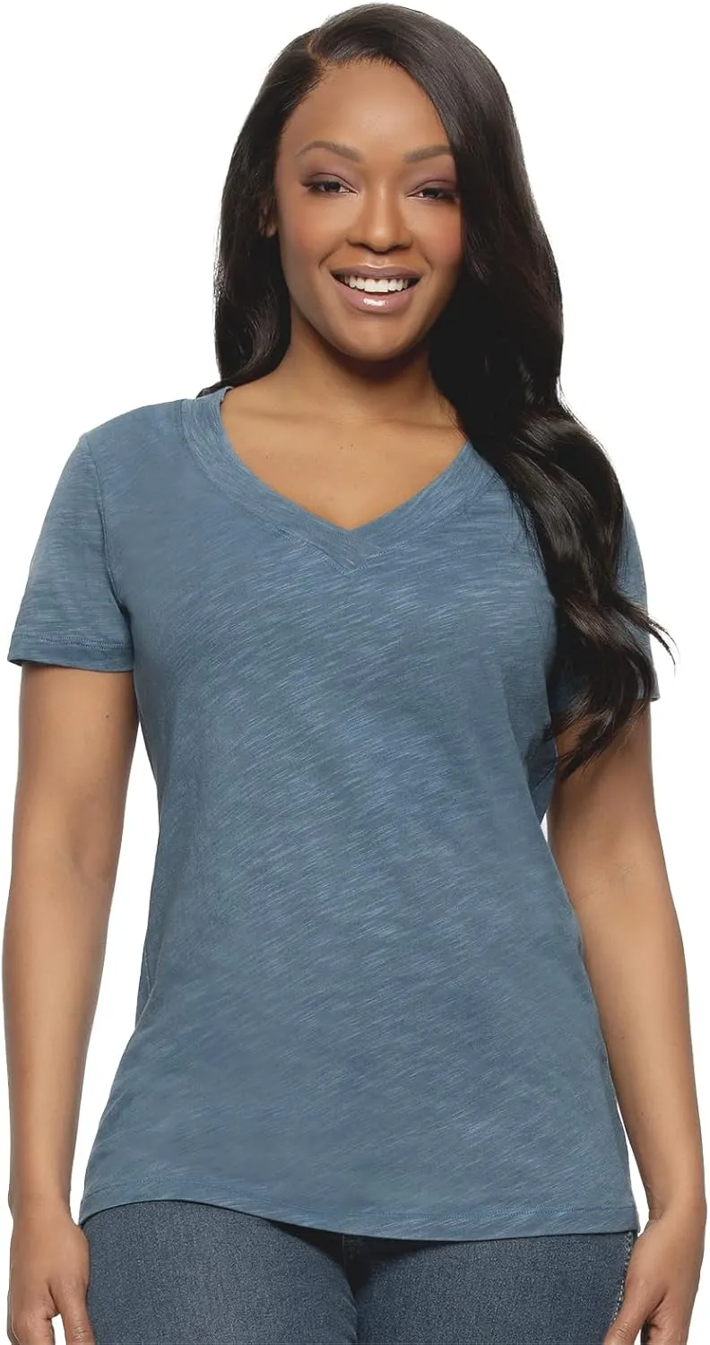 Felina - Women's Slub Jersey V-Neck Tunic - Lightweight Casual Top, Cotton Modal Blend