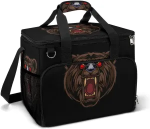 Fiercely Bear Head Camping Cooler Bags Insulated Beach Cooler Portable Leak Proof Camping Cooler with Shoulder Strap