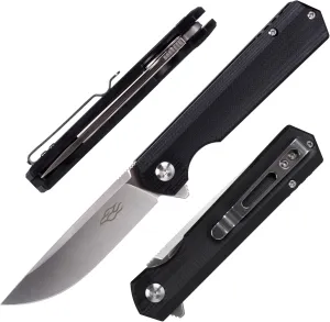 Firebird GANZO FH11 Pocket Folding Knife D2 Steel Blade G10 Handle with Clip Hunting Fishing Camping Outdoor EDC Knife (Black)