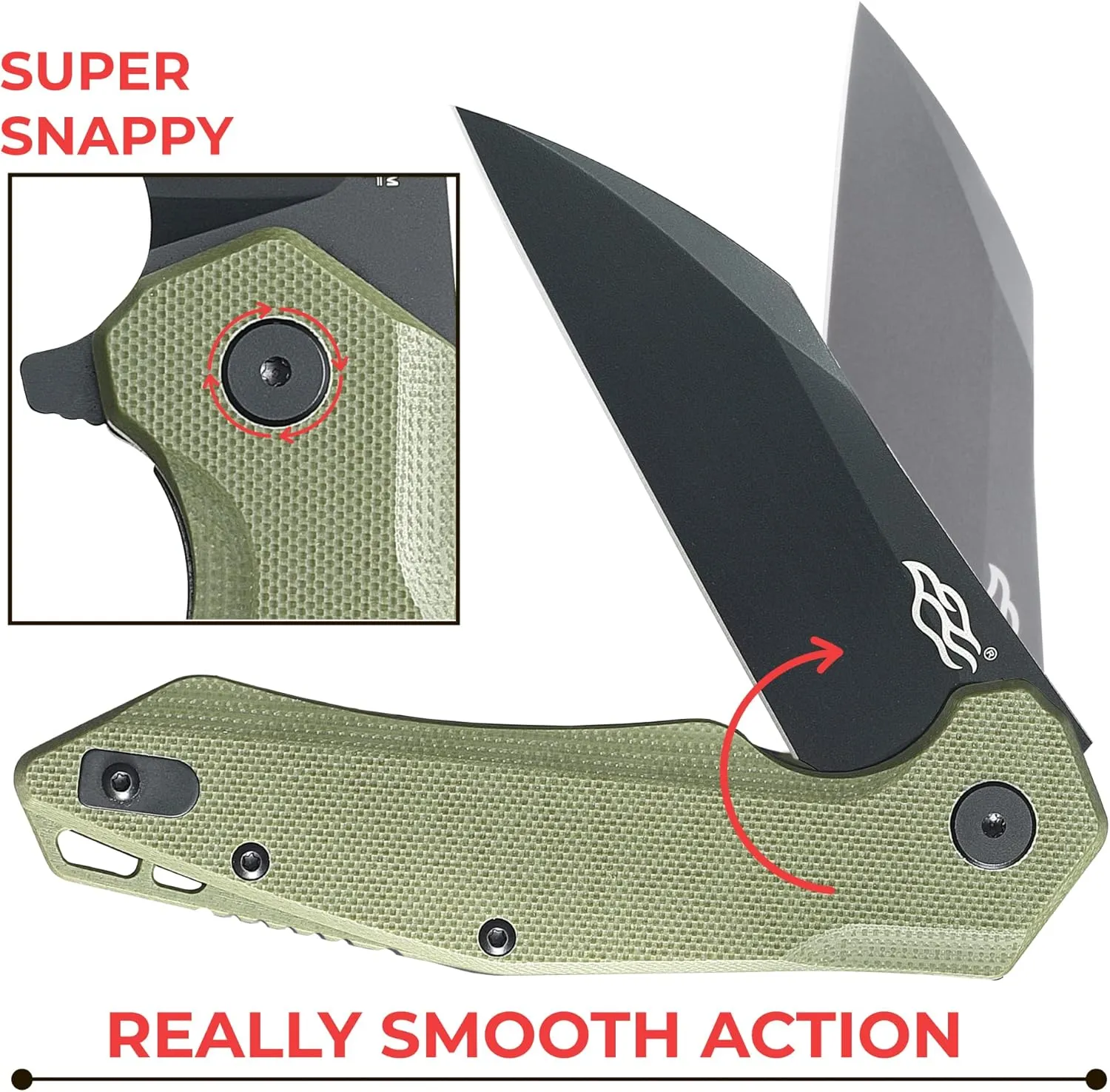Firebird GANZO FH31 Folding Pocket Knife D2 Steel Wharncliffe Blade Ergonomic G10 Handle with Clip Hunting Fishing Flipper Camping Outdoor EDC Knife