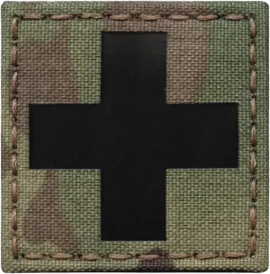 First Aid Kit IFAK IR MED Medical Cross Laser-Cut Patch Compatible with Velcro for Backpacks EMS, Patches for Bags and Tactical Hats (Multicam)