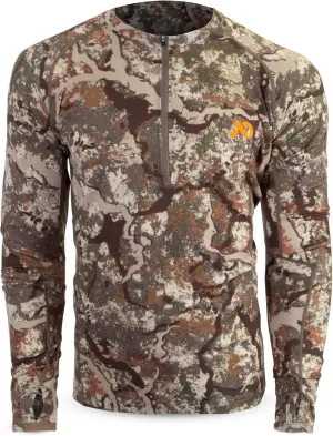 First Lite Men's Wick Quarter Zip - Ultralight Merino Wool Camo Hunting Baselayer