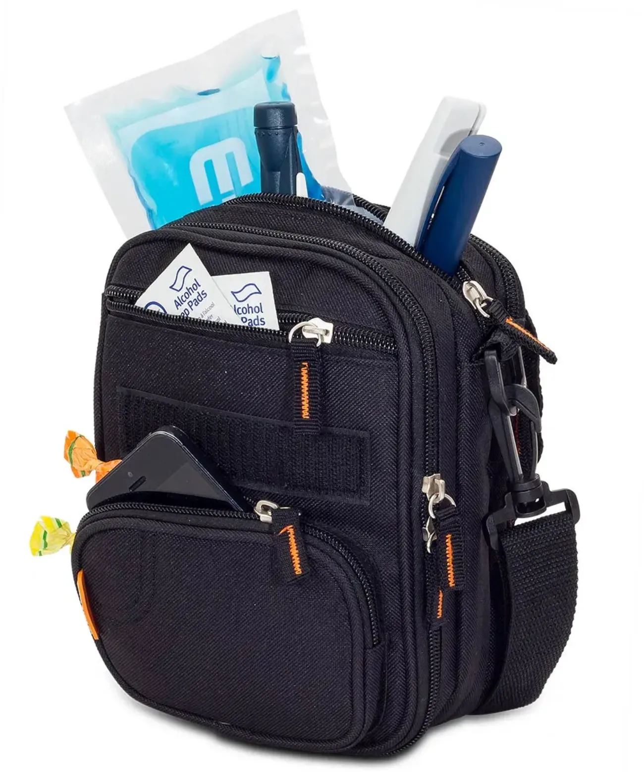 FITS Diabetes Travel Bag Isothermal Pouch Black with Gel Cool Pack