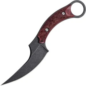 Fixed Blade Knife, 440C Blade Wooden engrave handle, Tactical EDC sharp Claw Knife Elegent Cool Knives, Utility Knife for Outdoor Survival Hiking Camping with Kydex Sheath OK1015 (Black)