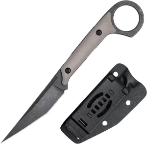 Fixed Blade Knife, D2 Steel Blade and G10 Handle, Utility EDC Knife for Outdoor Survival Hiking Camping with Kydex Sheath OS1221 (Sand)