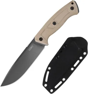 Fixed blade knife G10 handle and Kydex sheath outdoor EDC camping, hunting, hiking hand tool (Desert stalk)