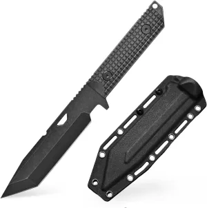 Fixed Blade Knife With Kydex Sheath, Nylon Fiberglass Handle Fixed Blade Knives, 10-Inch Full Tang Knife, Suitable For Outdoor, Hunting, Fishing, Father's Day knife
