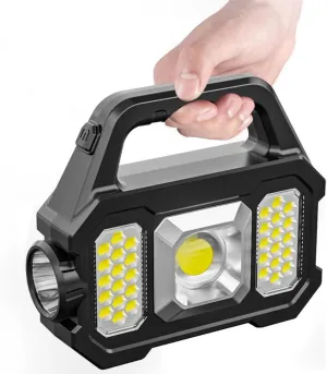 Flashlight Camping Flashlight Hand Light Multi-Modes Flashlight Work Light Solar Powered High Brightness Lantern Fishing Flashlight USB Rechargeable Light USB Rechargeable Light with Side