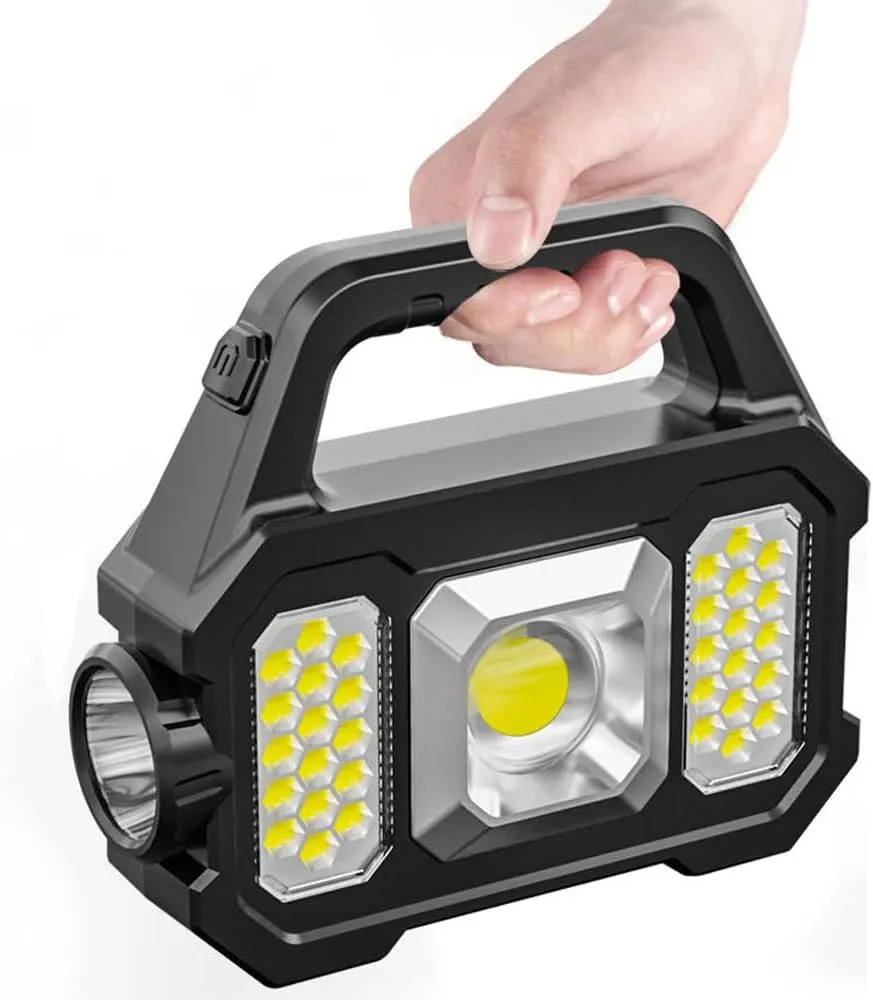 Flashlight Camping Flashlight Hand Light Multi-Modes Flashlight Work Light Solar Powered High Brightness Lantern Fishing Flashlight USB Rechargeable Light USB Rechargeable Light with Side