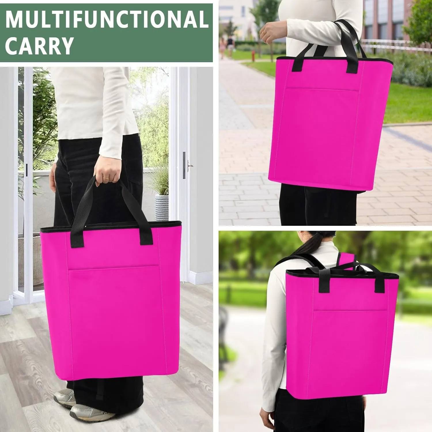 Fluorescent Yellow Electric Lime Cooler Bag 36 Cans Soft Side Coolers Insulated Leakproof Leakproof Cooling Tote Bag for Lunch