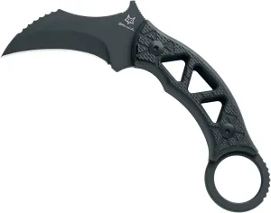 Fox Knives Tribal K FX-803 Fixed Blade Karambit Knife - N690Co Stainless Steel, Designed By Doug Marcaida, G10 Black Handle With Kydex Sheath