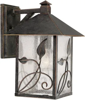 Franklin Iron Works French Garden Rustic Country Cottage Natural Outdoor Wall Light Bronze Brown Hardwired 8 1/2" Wide Fixture Clear Seedy Glass Shade for Bedroom Bathroom Bedside Living Room Home