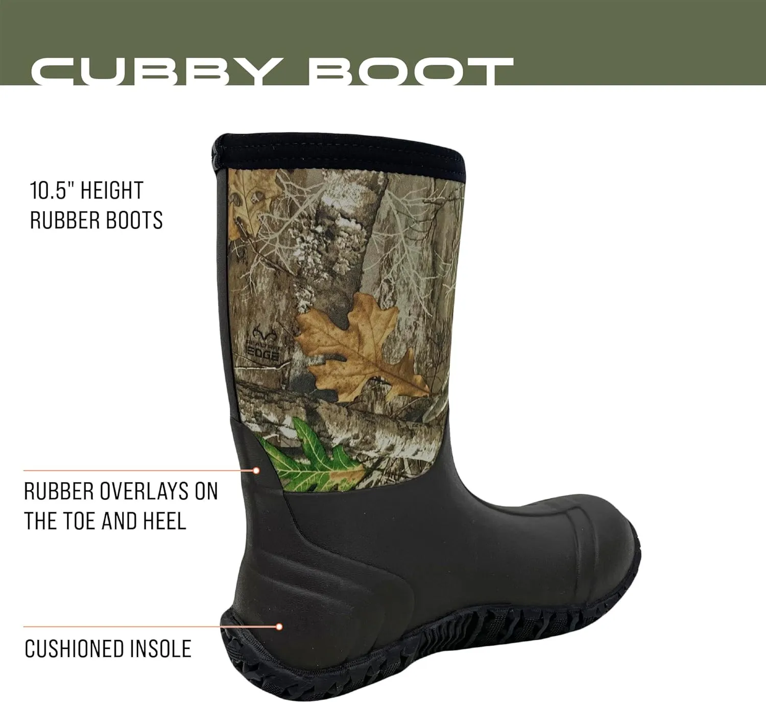 FROGG TOGGS Cubby Kids 100% Waterproof Rubber Boot with Neoprene Upper