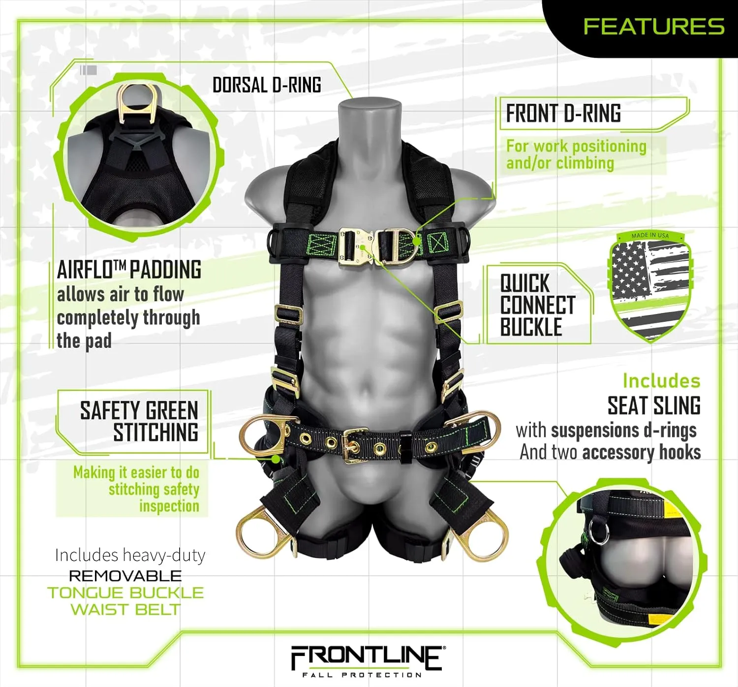 Frontline Patriot™ Vest Style Harness with Airflo