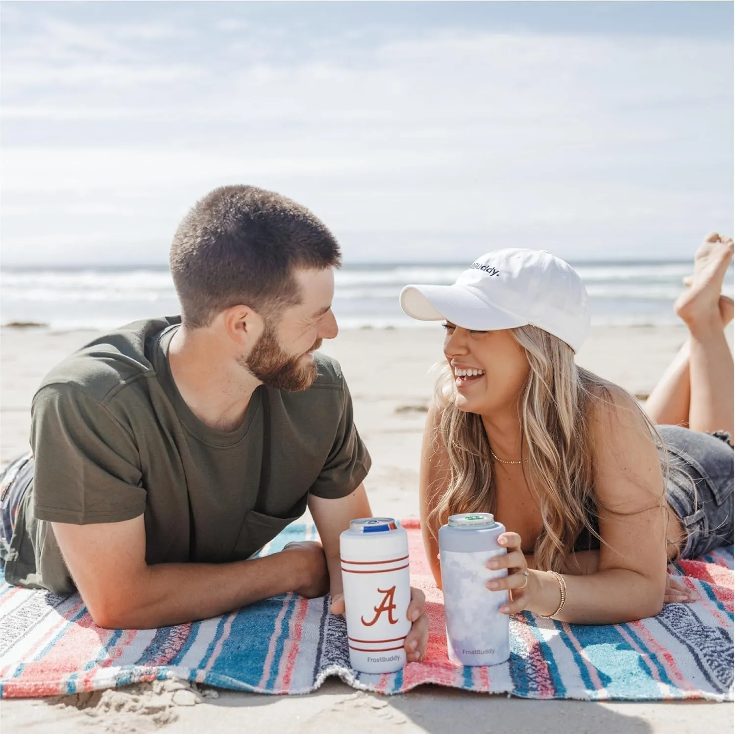 Frost Buddy Universal Buddy Can Cooler - Fits All - For Regular 12 & 16 oz or Slim-Size Bottles - Insulated Double-Walled Stainless Steel (Merica)