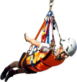 Full Body Harness - Fusion Climb® - (5,000 LBS Rated) Professional Ziplining Full Body Harness for Ziplining, Mountaineering, Rock Climbing - Superman Harness