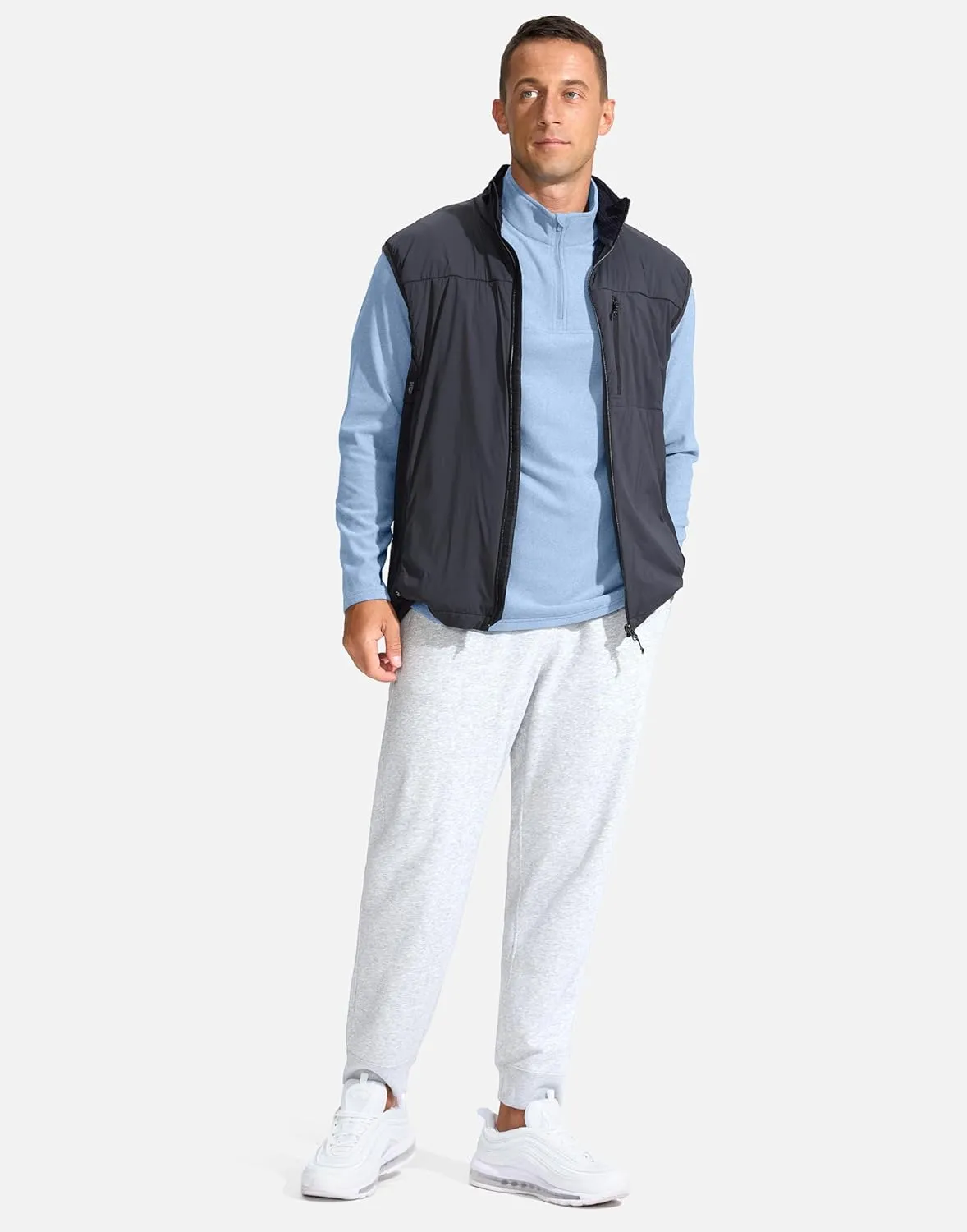 G Gradual Men's Quarter Zip Pullover with Zipper Pocket Fleece Lined Warm Sweater Golf Hiking Outdoor Lightweight Sweatshirt