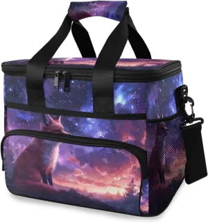 Galaxy Fox Forest Cooler Bag Insulated Cooler Soft Sided Cooler 24 Can Portable Picnic Bag Large Leakproof Lunch Bag Box for Beach Grocery Camping Travel Car Men Women