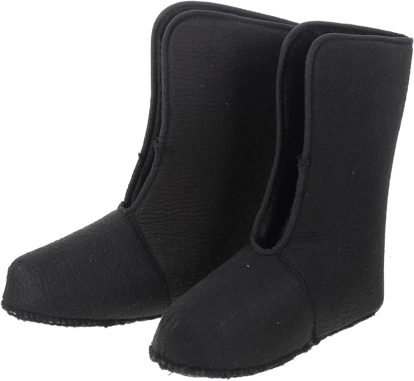 GALPADA 1 Pair Warm Fishing Boots Thermals Winter Shoes Warmer Neoprene Fleece Insoles Waterproof Boot Liners for Men Insulated Snow Lined Warm Wool Shoes for Hunting Black Plush