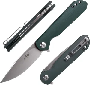 Ganzo Firebird FH41-GB Pocket Folding Knife D2 Steel Blade Ergonomic Anti-Slip G10 Handle with Clip Camping Hunting Fishing Gear Outdoor Folder EDC Pocket Knife (Green)
