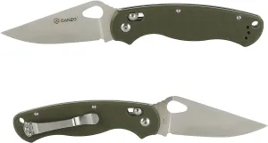 Ganzo G729-GR Folding Pocket Knife, 440C Stainless Steel Blade, Ergonomic G10 Non-Slip Handle with Clip, Hunting, Fishing, Camping, Folder, Axis Lock, Outdoor EDC Knife (Green)