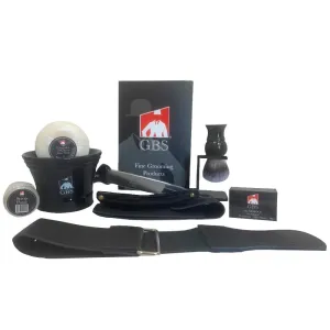 G.B.S Straight Razor Wet Shaving Kit - Classsic Shave Grooming Gift Set for Men - Includes: Straight Edge Razor, Shaving Brush, Alum Block, Shave Soap, Shave Mug Bowl,Sharpening Strop and Paste