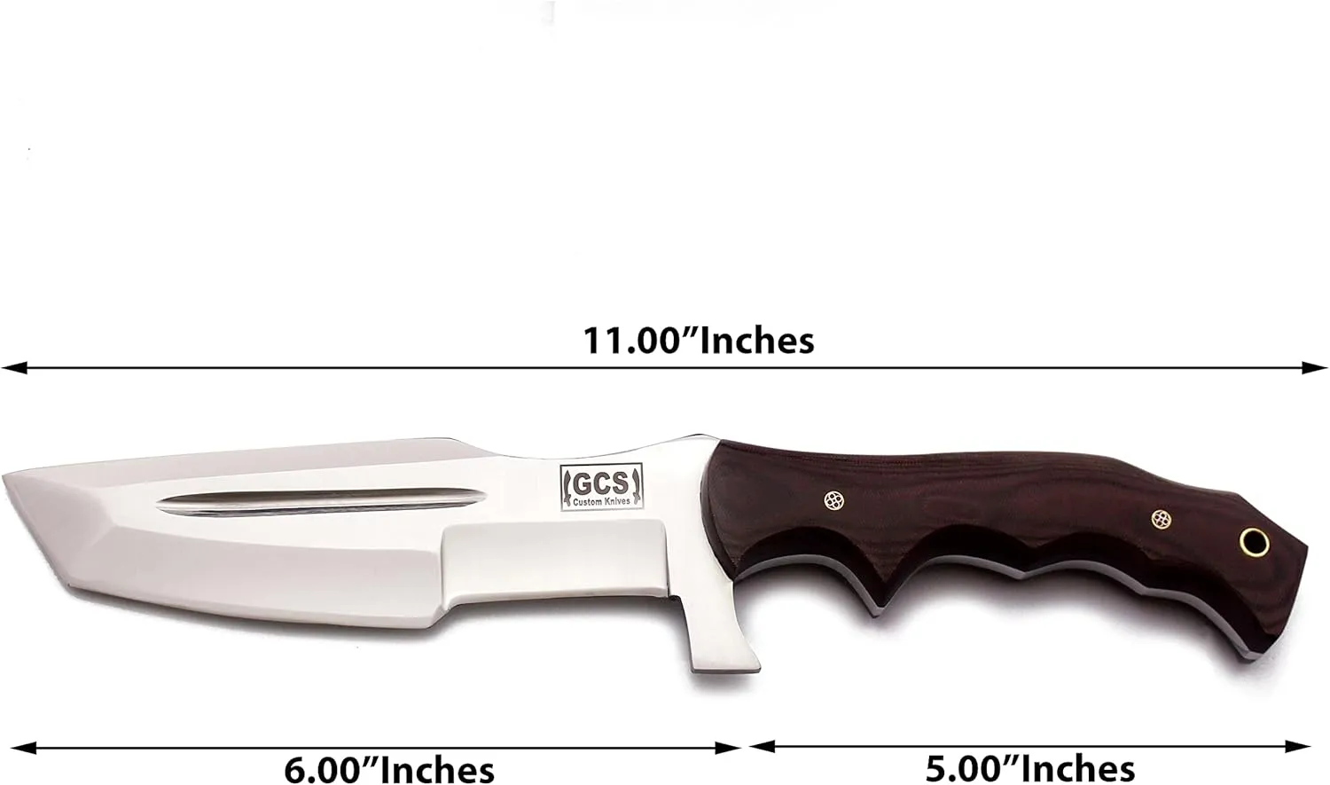 GCS Handmade D2 steel Hunting Knife G10 Handle Fixed Blade Knife Right Hand Scout Carry Buffalo leather Sheath and Sharpening Stone for Hunting Camping Survival and EDC