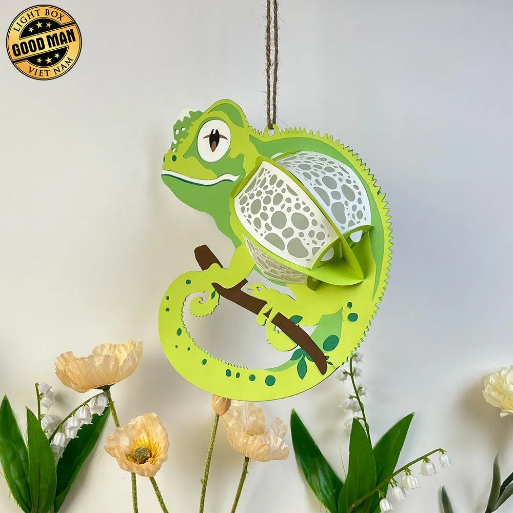 Gecko - 3D Gecko Lantern File - 8.4x7.9" - Cricut File - LightBoxGoodMan