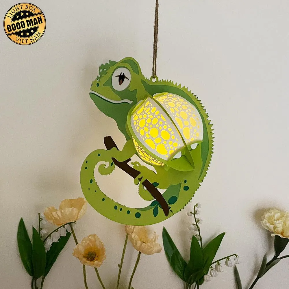 Gecko - 3D Gecko Lantern File - 8.4x7.9" - Cricut File - LightBoxGoodMan