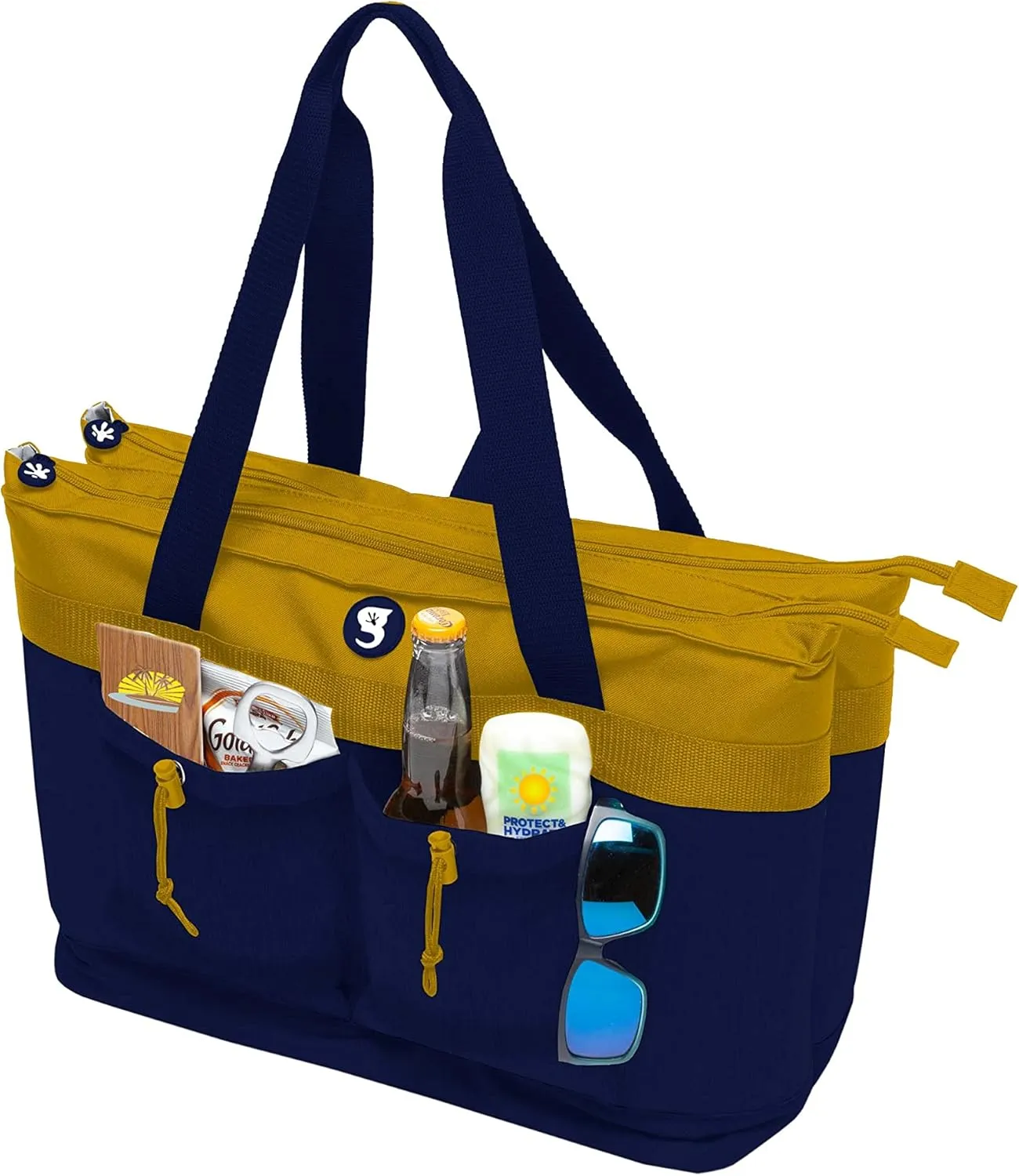 geckobrands 2 Compartment Tote Cooler – Durable, Leak-Proof Insulated Cooler Bag for Food and Drinks